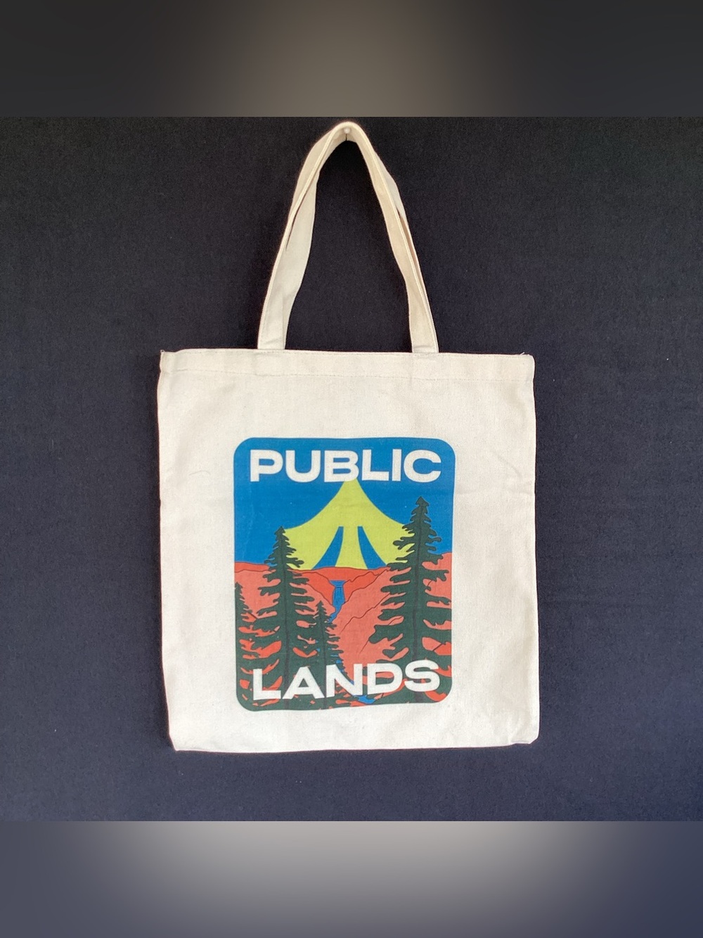 Public lands canvas tote bag